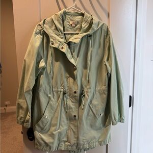 J. Crew Sage Green Hooded Utility Anorak